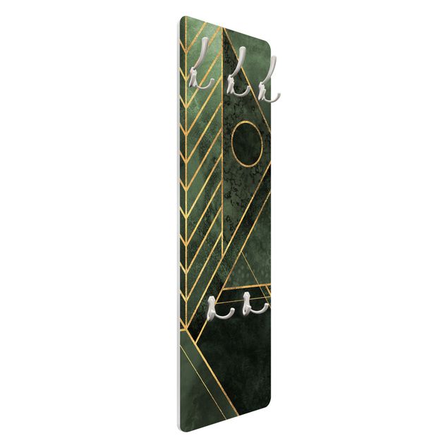 Appendiabiti moderno - Forme geometriche smeraldo e oro