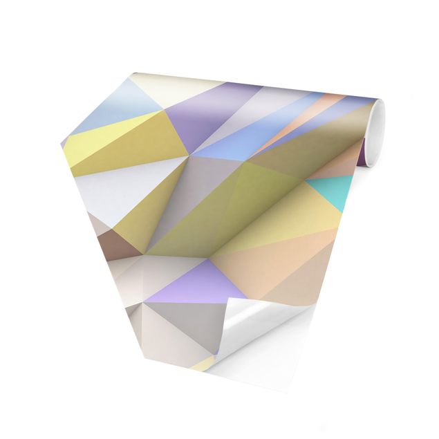 Carta da parati disegni Triangoli geometrici pastello in 3D