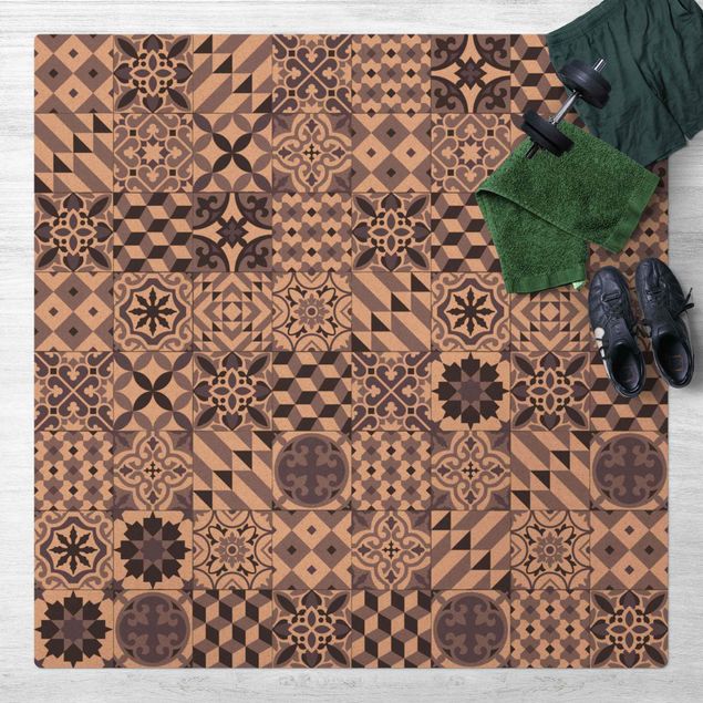 tappeto moderno Mix di piastrelle geometriche viola