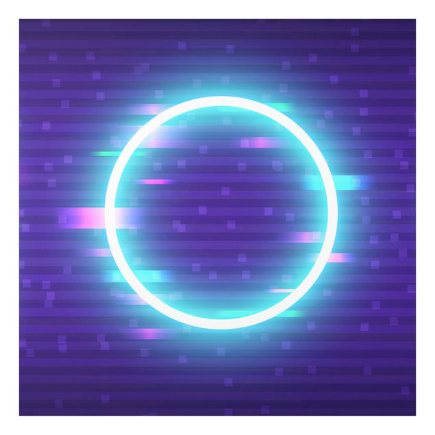 Quadro in vetro - Cerchio geometrico in colori neon