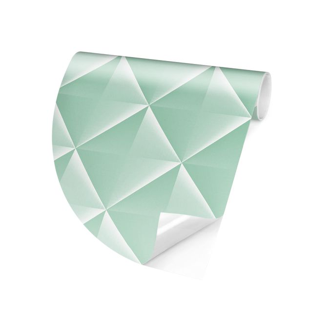 Carta da parati tessuto non tessuto Diamante geometrico 3D in menta
