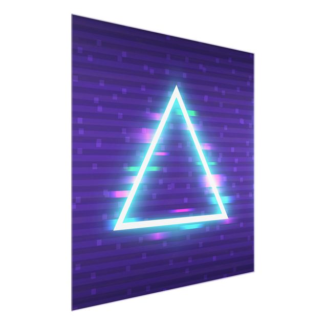 Glas Magnetboard Triangolo geometrico in colori neon