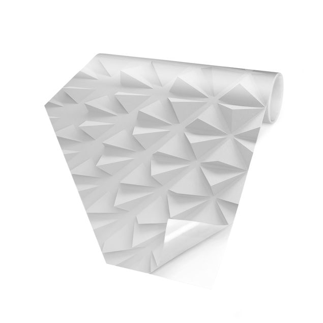 Carta da parati bianca    Pattern geometrico effetto 3D