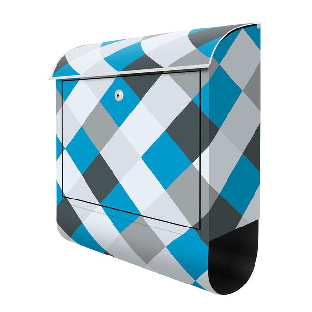 Accessori casa Motivo geometrico scacchiera ruotata blu