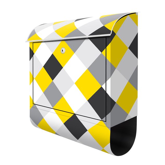 Accessori decorazione casa Motivo geometrico scacchiera ruotata giallo