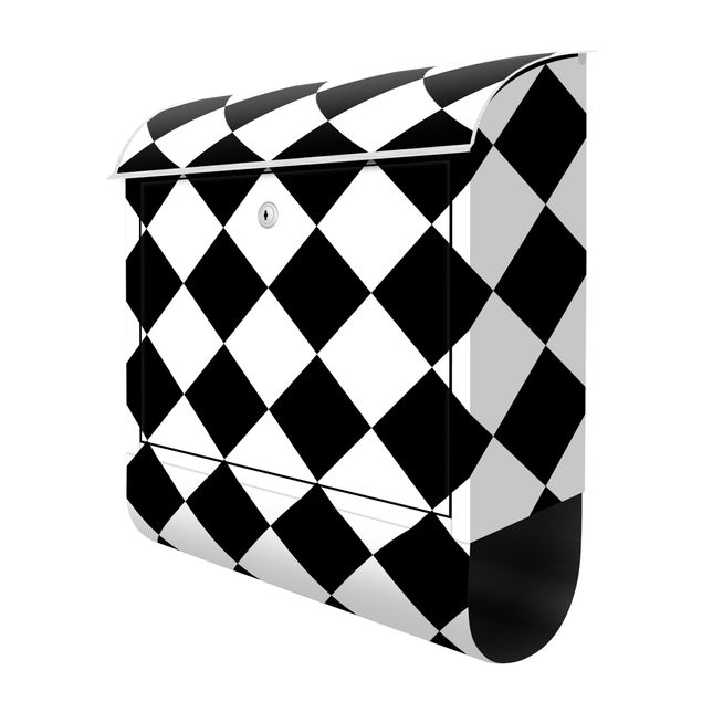 Accessori casa Motivo geometrico scacchiera ruotata bianco e nero