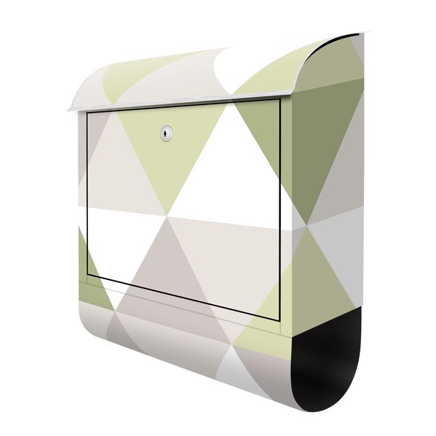 Cassetta postale Motivo geometrico triangolo inclinato verde