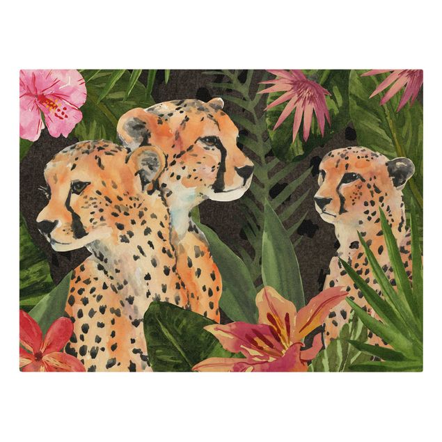 Quadri animali Tre ghepardi nella giungla
