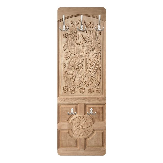 Appendiabiti - Intagliato asiatico porta di legno Da Thailand