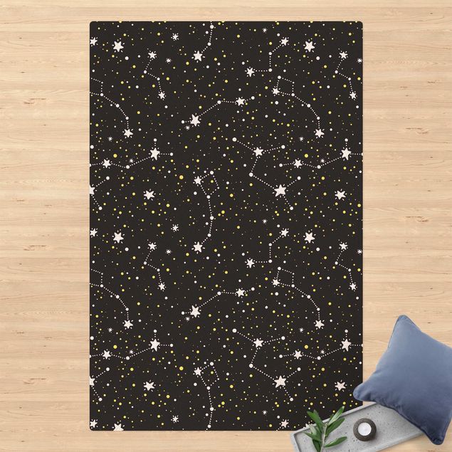 tappeto moderno Cielo stellato disegnato con l'orso maggiore