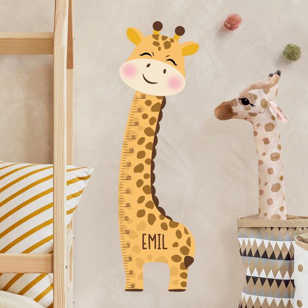 Autocolantes de parede girafas Giraffa per bambino con nome personalizzato