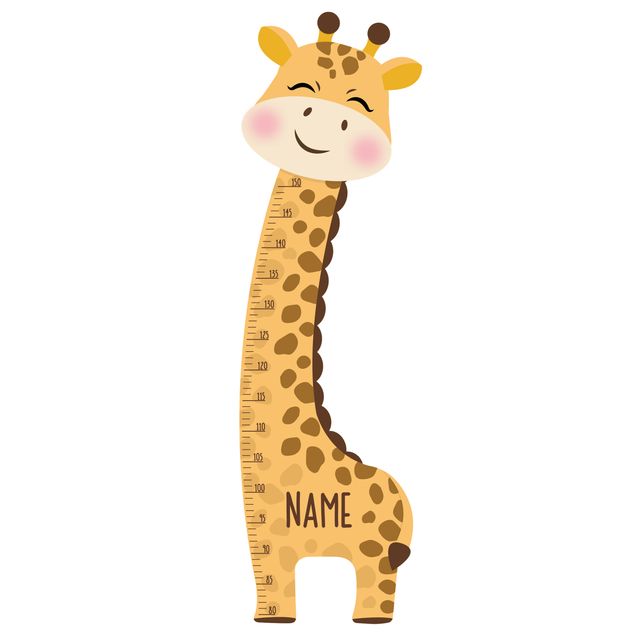 Stickers murali animali Giraffa per bambino con nome personalizzato