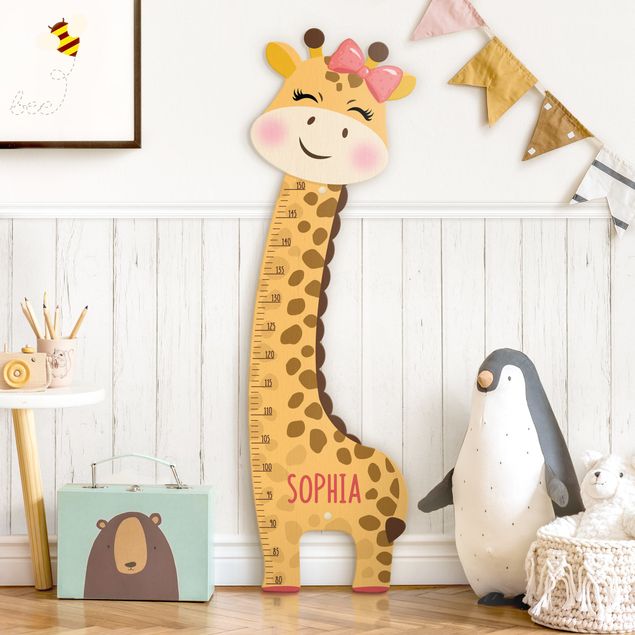 Decorazioni camera bambini Giraffa per bambina con nome personalizzato