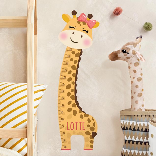 Decorazioni camera neonato Giraffa per bambina con nome personalizzato