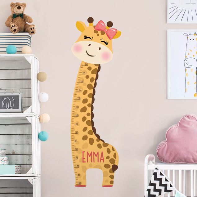Autocolantes de parede girafas Giraffa per bambina con nome personalizzato