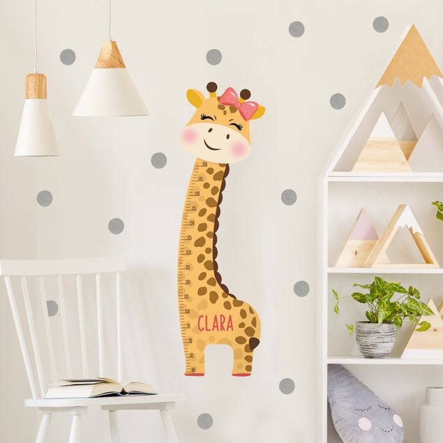 Metro adesivo bambini Giraffa per bambina con nome personalizzato