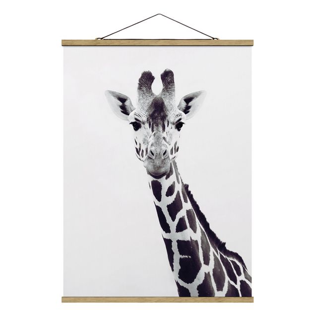 Quadri con animali Ritratto di giraffa in bianco e nero