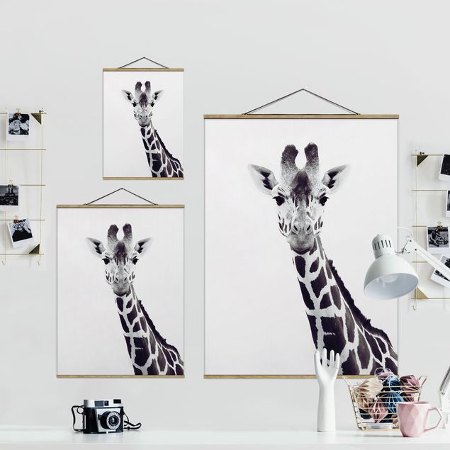 Quadri Ritratto di giraffa in bianco e nero
