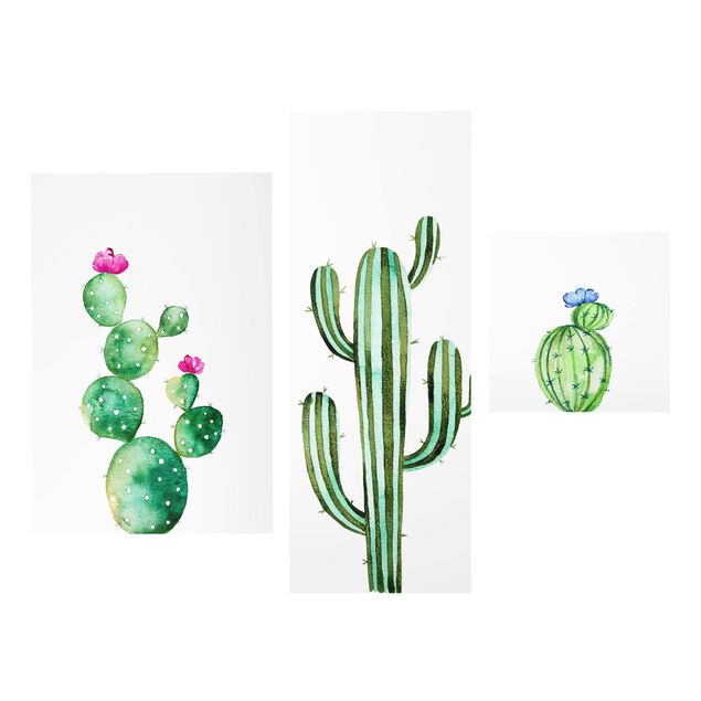 Quadri stampe Set di cactus ad acquerello