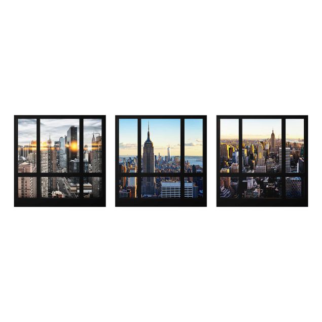 Quadro città Vedute di New York dalla finestra