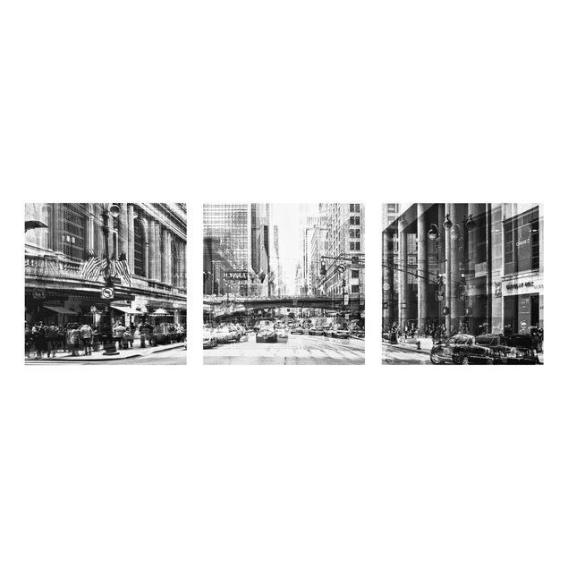 Quadri in vetro in bianco e nero NYC Urban black-white