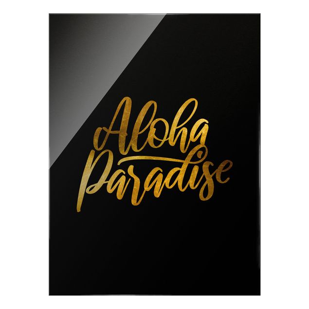 Magnettafel Glas Oro - Paradiso Aloha su nero