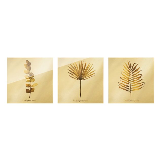 Magnettafel Glas Oro - Set di foglie tropicali I