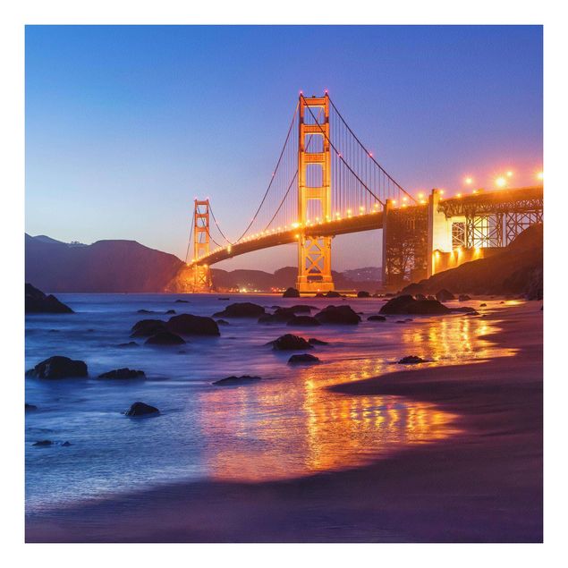 Quadri città Ponte del Golden Gate al tramonto