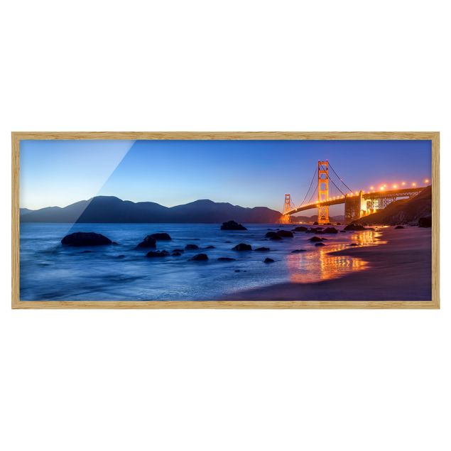 Quadri arancioni Ponte del Golden Gate al tramonto