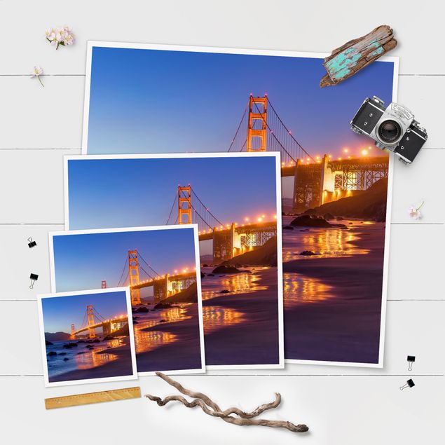 Poster - Golden Gate Bridge all'alba