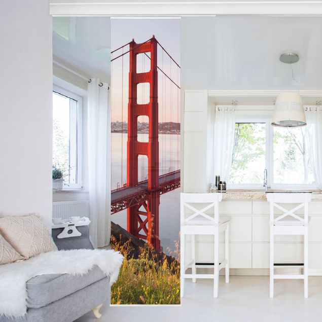 Tende a pannello scorrevoli con architettura e skylines Ponte del Golden Gate a San Francisco