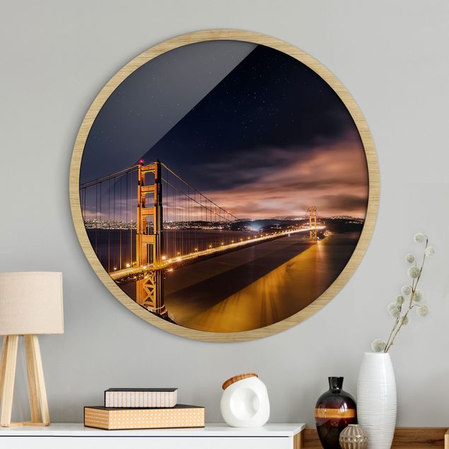Quadro moderno Golden Gate alle stelle