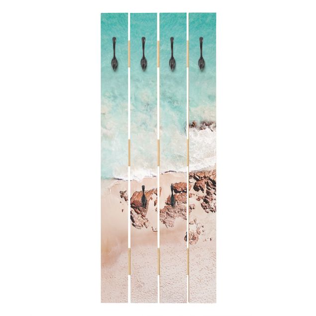 Appendiabiti pannello effetto legno Spiaggia della Rosa d'Oro