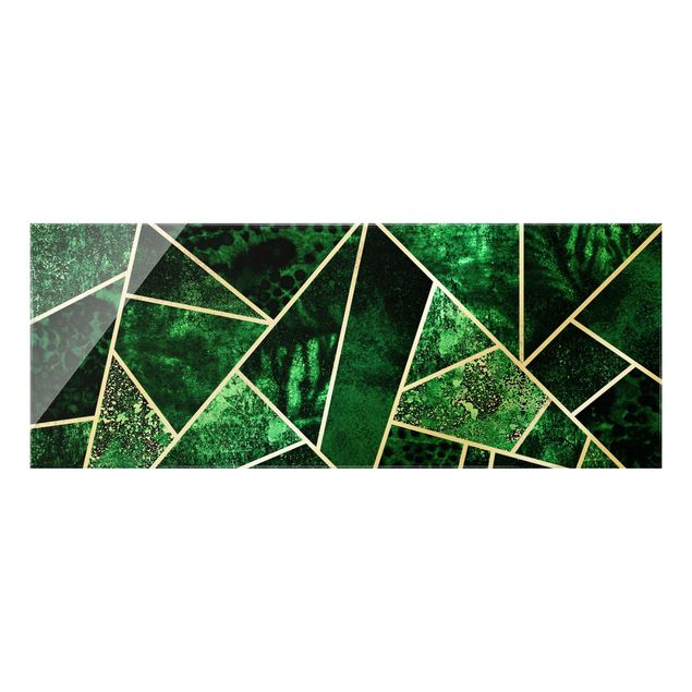 Quadri Elisabeth Fredriksson Geometria dorata - Smeraldo scuro