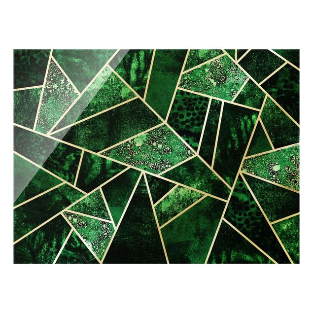 Quadri Elisabeth Fredriksson Geometria dorata - Smeraldo scuro