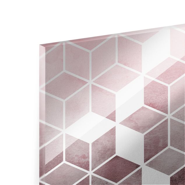 Stampe Geometria dorata rosa-grigio