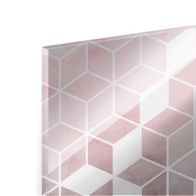 Stampe Geometria dorata rosa-grigio