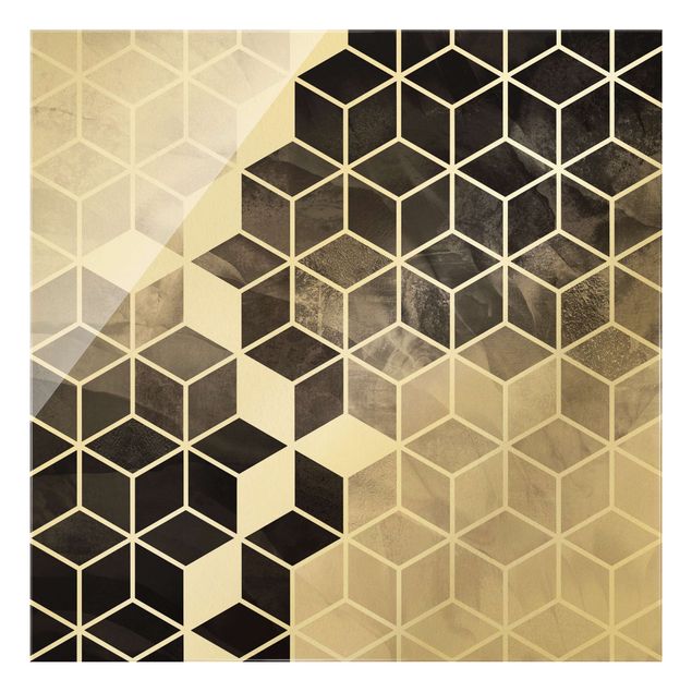 Quadri Geometria dorata in bianco e nero