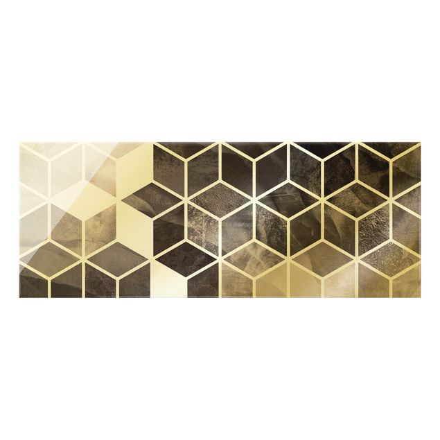Stampe Geometria dorata - Bianco e nero