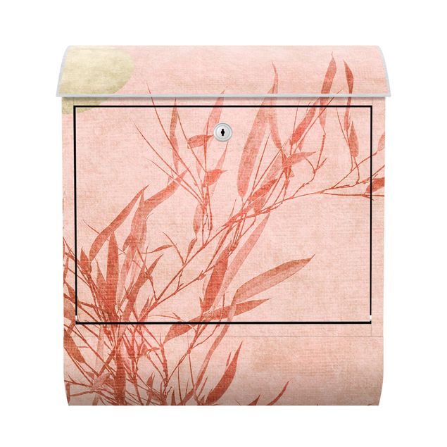 Cassette della posta rosa Bambù rosa sole dorato