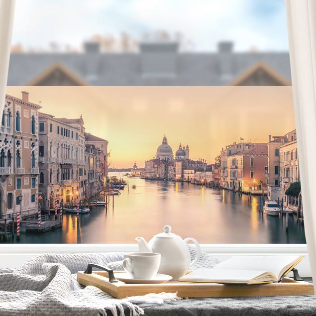 Adesivi per finestre con architettura e skylines Venezia dorata