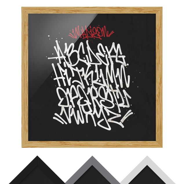 Poster con cornice Graffiti Art Alphabet