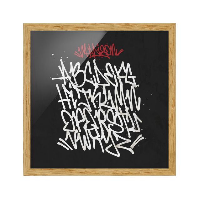 Quadri sfondo nero Graffiti Art Alphabet