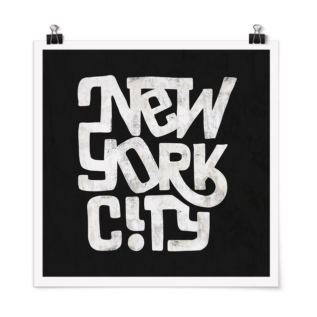 Quadri in bianco e nero Graffiti Art Calligrafia New York City Nero