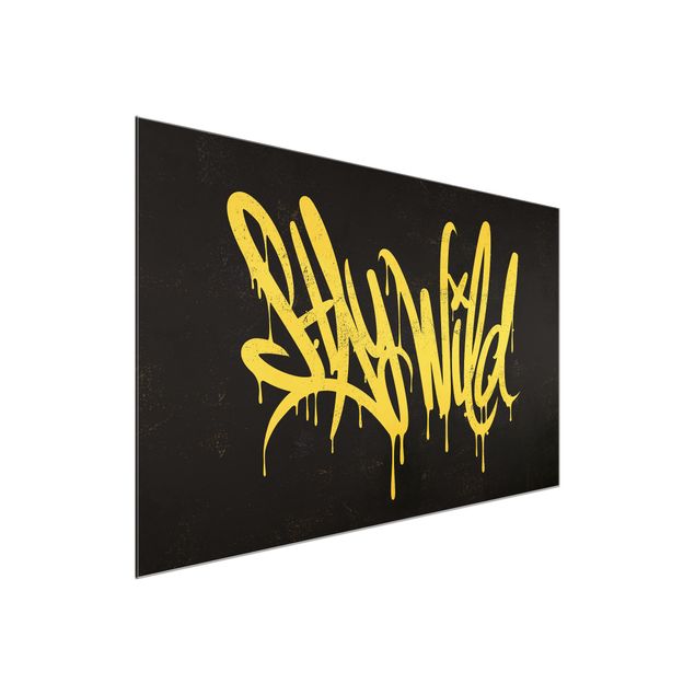 Quadro giallo Graffiti Art Stay Wild