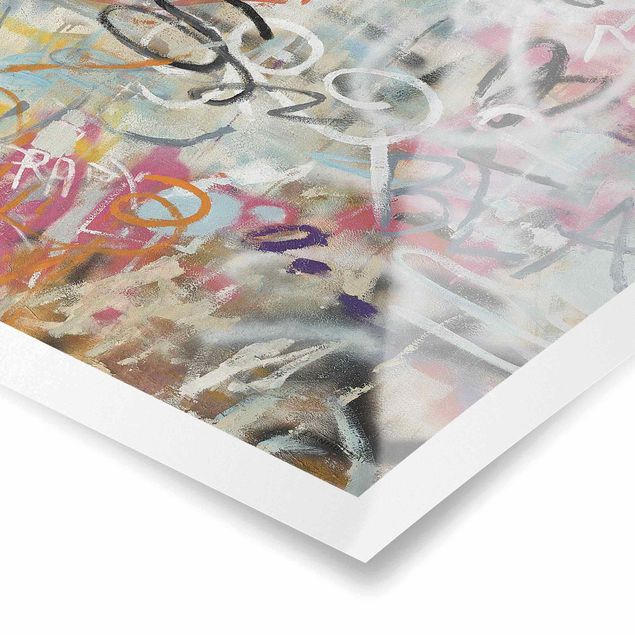 Poster riproduzione - Graffiti Love in pastello