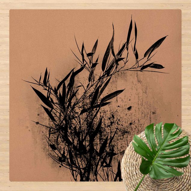 Tappeti moderni Mondo vegetale grafico - Bambù nero