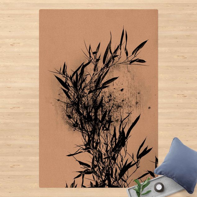 Tappeti con motivo bambù Mondo vegetale grafico - Bambù nero