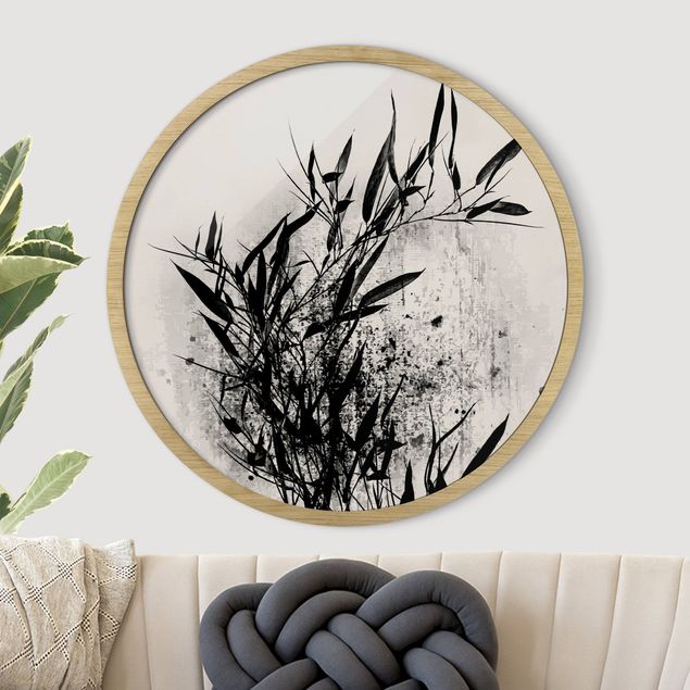 Quadri con paesaggio Mondo vegetale grafico - Bambù nero