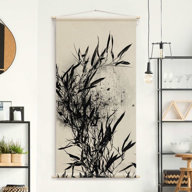 Quadro paesaggio Mondo vegetale grafico - Bambú nero